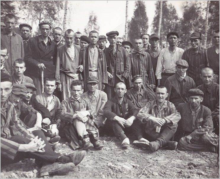 Mauthausen survivors after liberation of the camp